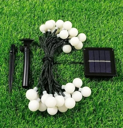 Solar 5m 28 Led Top Gün Işığı Siyah Kablolu