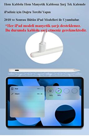 Ipad Uyumlu Kapasitif Palm Rejection Manyetik Dokunmatik Stylus Kalem iPad Çizim Kalemi Tilt Özellik