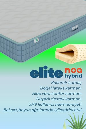 Noa Yatak  ELITE Anti Statik Örme Kumaşlı Ultra Ortopedik Lateks Sünger Yatak 90x200