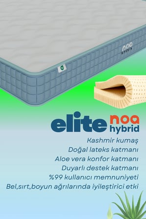 Noa Yatak ELITE Anti Statik Örme Kumaşlı Ultra Ortopedik Lateks Sünger Yatak 150x200