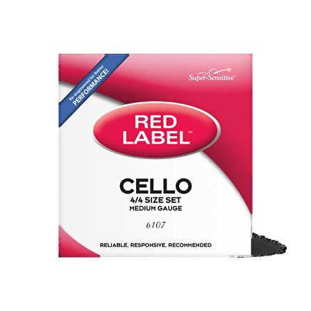 6107 Çello Tel Seti Red Label 4/4 Medium Tension