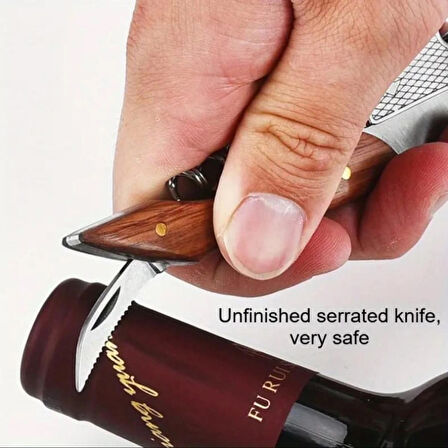 Tirbuşon Ahşap Saplı Paslanmaz Çelik