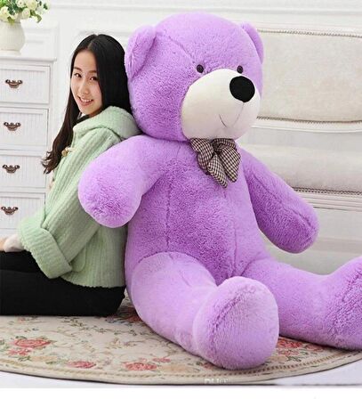 Papyonlu Sevimli Büyük Peluş Ayıcık, 130 cm - % 100 YERLİ 