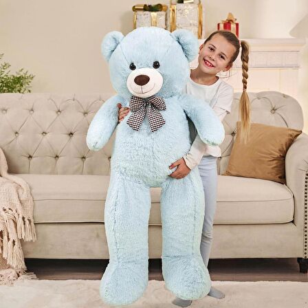 Papyonlu Sevimli Büyük Peluş Ayıcık, 130 cm - % 100 YERLİ 