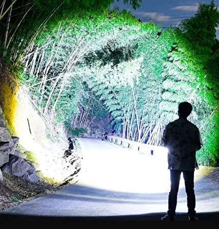 USB Şarjlı El Tipi LED Feneri Teleskobik Yakınlaştırma Acil Durum El Feneri