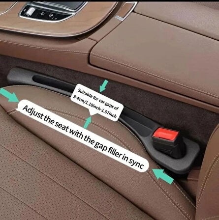 2 Adet Siyah Renk Araba Koltuk Arası Düzenleyici 40-7cm Ebatlarında