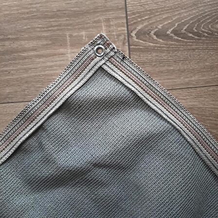 %95 GÖLGELİK FİLE 5x12 METRE ÇİT FİLESİ GÖLGE KORUMA KREM 95'LİK BAHÇE ÇİTİ HALKALI KUŞAKLI JÜT GÖLGELİK