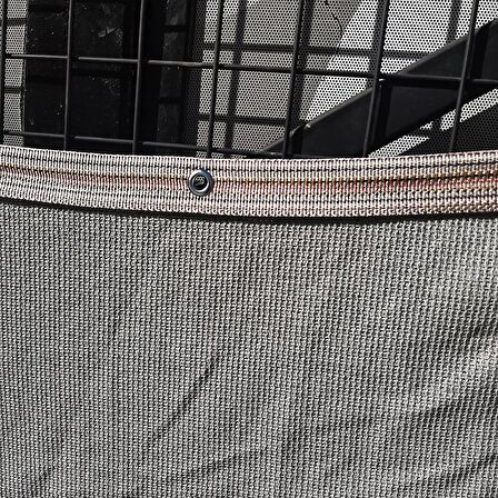 %95 GÖLGELİK FİLE 5x12 METRE ÇİT FİLESİ GÖLGE KORUMA KREM 95'LİK BAHÇE ÇİTİ HALKALI KUŞAKLI JÜT GÖLGELİK