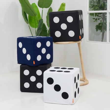 Missidea Zar Tasarım Puf Beyaz 33x33 cm Çocuk Oturma Minderi Blok Sünger