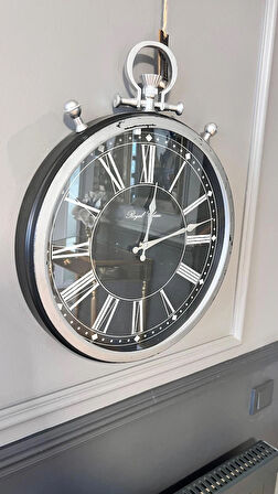 Radyal Çark Mekanizmalı Lüks Duvar Saati (55x55cm)