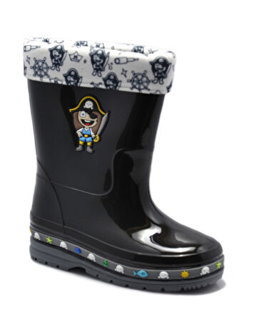 Gezer 00568 Siyah Erkek Çocuk Su Geçirmez Kürklü Çizme