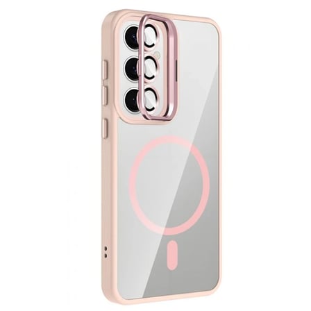 Joko Samsung Galaxy S24 FE Remim Lensli Magsafe Standlı Kapak - Pembe
