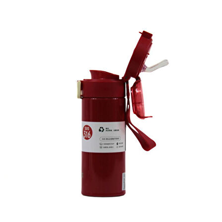 Dodge Çift Kullanımlı Kapak Çelik Matara 400 Ml. Ddg-Db-24515-400 Kırmızı