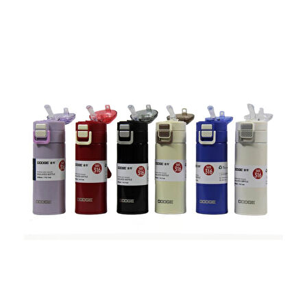 Dodge Çift Kullanımlı Kapak Çelik Matara 400 Ml. Ddg-Db-24515-400 Beyaz
