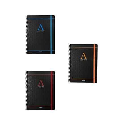 Gıpta Academıa Spiralli Defter A4 120 Yp. Kareli 3'lü