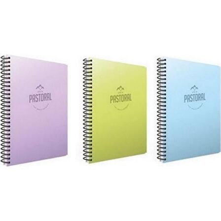 Gıpta Pastoral 17x24 96 Yaprak Plastik Kapak Spiralli Defter 2 Kareli + 1 Çizgili