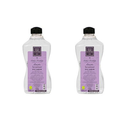 Doğal Zeytinyağlı Sıvı Sabun Alaçatı Lavantası 1,5 l Pet Şişe 2'li