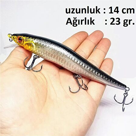 23Gr.SahteYem Lures Rapala,Turna,Levrek,Lüfer,Çinekop,Palamut,Rapala,Sahte Zoka