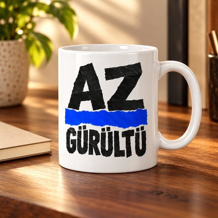 Az Gürültü Tasarımlı Porselen Kupa - MODEL 673