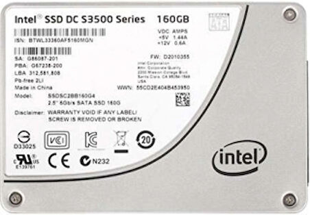 Intel SSDSC2BB160G4 DC S3500 Series 160 GB 2.5" Sata SSD 