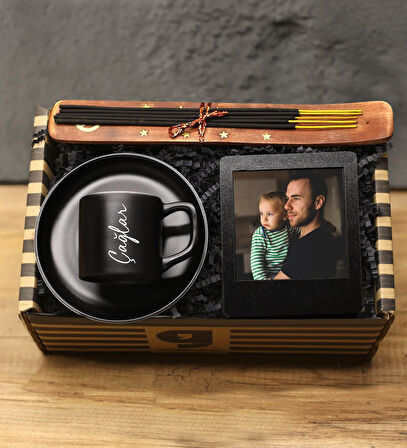 Kişiye Özel İnstagram Çerçeve & Kişiye Özel Kahve Fincanı & Tütsü Hediye Seti
