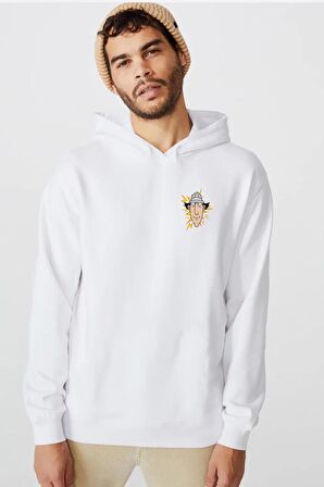 Inspector Gadget Vintage Lightning Beyaz Erkek 3ip Kapşonlu  Sweatshirt