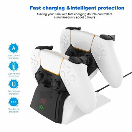P5102 Ps5/Ps5 Slim/Ps5 PRO UYUMLU ADAPTÖRLÜ Joystick Şarj Stand Dock