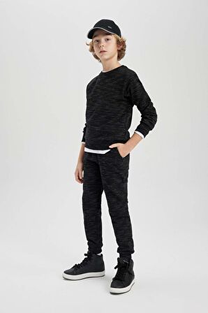 DeFacto Erkek Çocuk Beli Bağcıklı Lastikli Paça Cepli Jogger Eşofman Altı B8915A823CWBK81