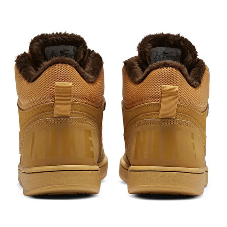 Nike Court Borough Mid Winter Leather Sneaker Hakiki Deri Yün Bilekli Kışlık Unisex Spor Ayakkabı Taba