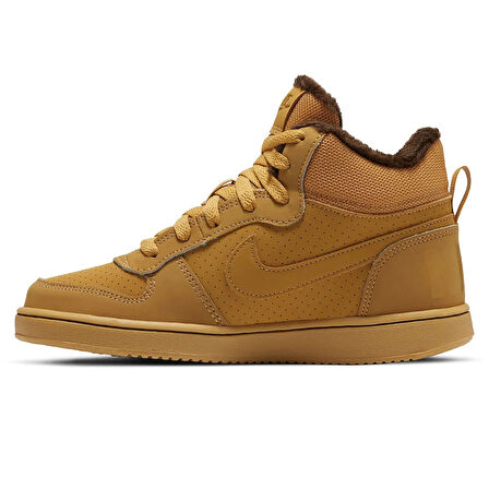 Nike Court Borough Mid Winter Leather Sneaker Hakiki Deri Yün Bilekli Kışlık Unisex Spor Ayakkabı Taba