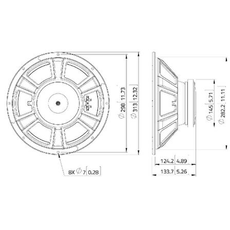 Lavoce FBASS12208 12" Çıplak Hoparlör