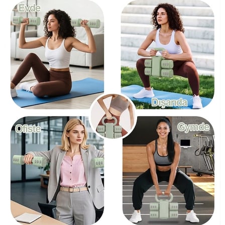 Missidea Relaxus Ayarlanabilir Yesil  Modüler Kettlebell ve Dambıl Seti 5 kg Ev Fitness ve Güç Antrenman