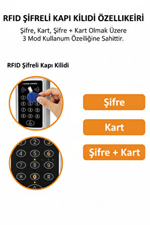 Rfıd Şifreli Kapı Kilidi Şifreli ve Kartlı Geçiş Sistemi Kartlı Geçiş Kontrol Sistemi 10Boncuklı