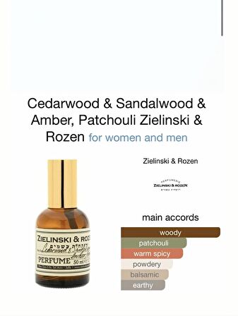 Cedar, Sandalwood, Amber, Patchouli 50 ml perfume