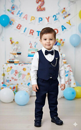 ERKEK BEBEK ÇOCUK AKSESUARLI TAKIM ELBİSE SET 