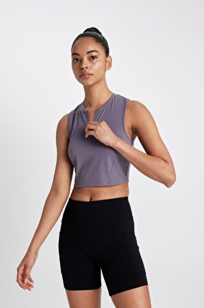 DeFactoFit Crop Bisiklet Yaka Sporcu Atlet D0638AX24AUPR466