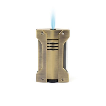 Conquistador 1li Torch Fırçalanmış Altın Metal Puro Çakmağı 8003CT