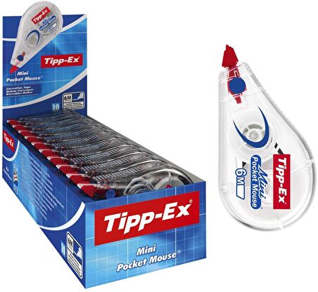 Tipp-Ex Şerit Silici Daksil 6.Mt Mını Pocket Mouse 10'Lu Paket