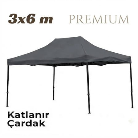 Missidea 3×6 Premium Makaslı Katlanır Antrasit Çardak