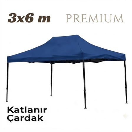 Missidea 3×6 Premium Makaslı Katlanır Mavi Çardak