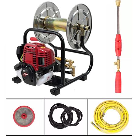 Gardenpro GP-900/4T Makaralı 4 Zamanlı İlaçlama Makinesi 25 Mt Hortum