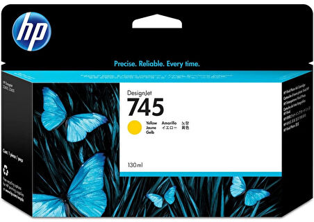 Feyza Bilişim® HP 745 Yellow 130ml. Sarı Orijinal Plotter Designjet Mürekkep Kartuşu (F9J96A)