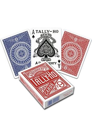 Tally-Ho Kırmızı Mavi Standart Oyun Kağıdı Destesi Kartları 2 Paket