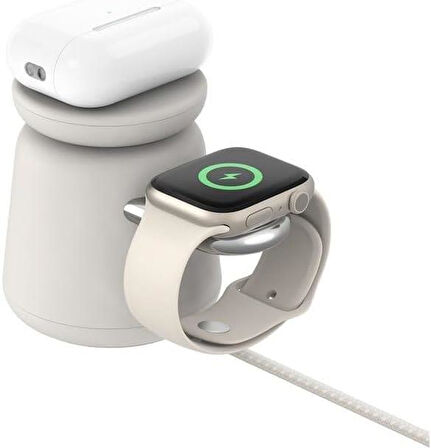Belkin WIZ020VFH37 Boostcharge Pro Kablosuz 2'si 1 Arada Magsafe (15 W) Şarj Istasyonu - Beyaz