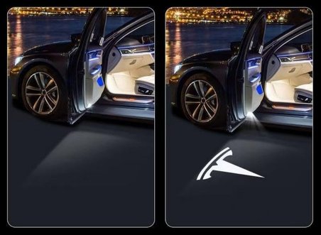 Tesla Model X tek kapı modellere uyumlu kapı altı hayalet logo