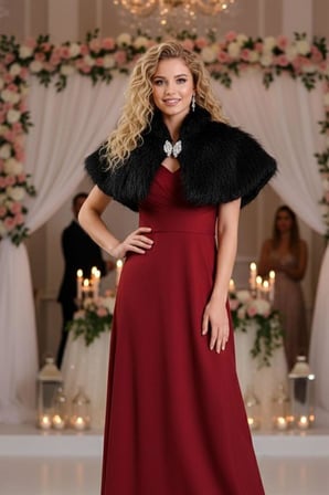 Siyah Broşlu Kürk Etol Bolero