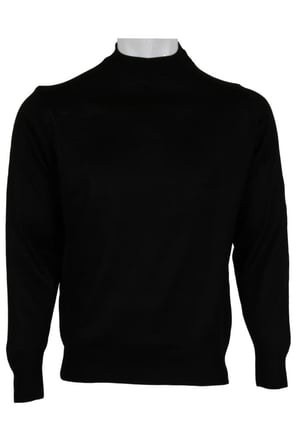 Erkek Siyah Kazak Yarım Balıkçı Yünlü Klasik Normal Kesim RAR00792 Siyah-4XL
