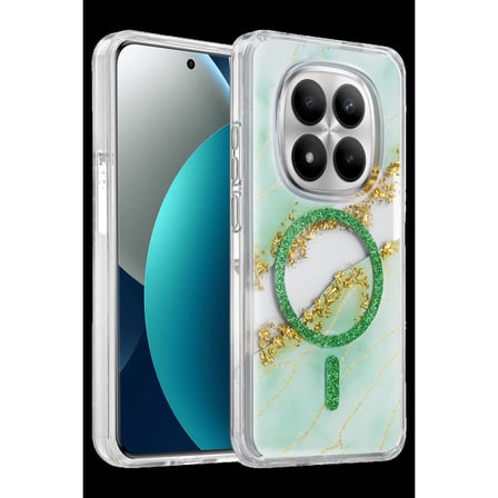 Onegif Xiaomi Redmi Note 15 Pro 5G Lotus Simli Magsafe Kapak - Yeşil
