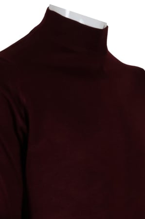 Erkek Bordo Kazak Yarım Balıkçı Yünlü Klasik Normal Kesim RAR00795 Bordo-S