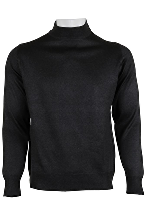 Erkek Füme Kazak Yarım Balıkçı Yünlü Klasik Normal Kesim RAR00796 Füme-4XL